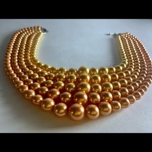 Vintage multistrand amber pearl necklace